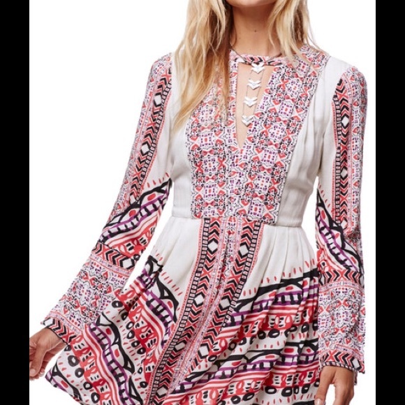 ❗️Free People Tegan Print  Mini/Tunic in Ivory - Picture 2 of 5
