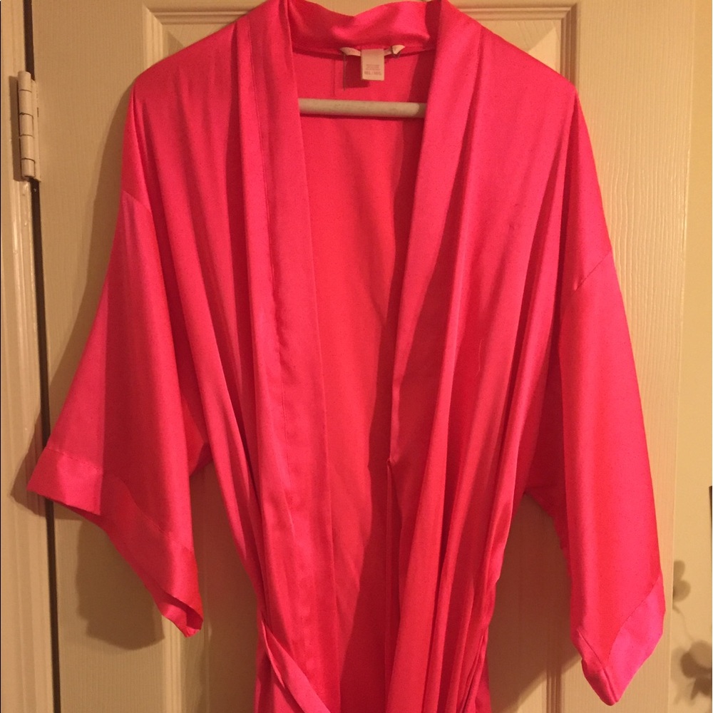 Victoria's Secret HOT PINK silk robe!!