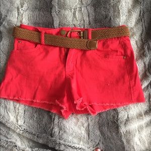 Forever 21 red slightly high waisted shorts.