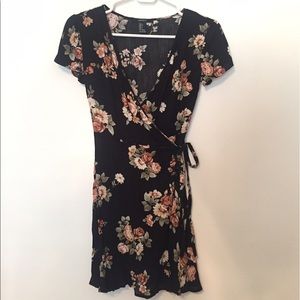 Floral wrap mini dress