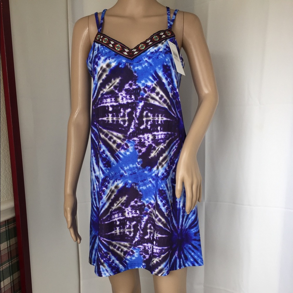 Blouse Dress Tie Dye Blue-Purple