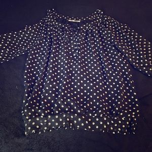 Black and white polka dot blouse
