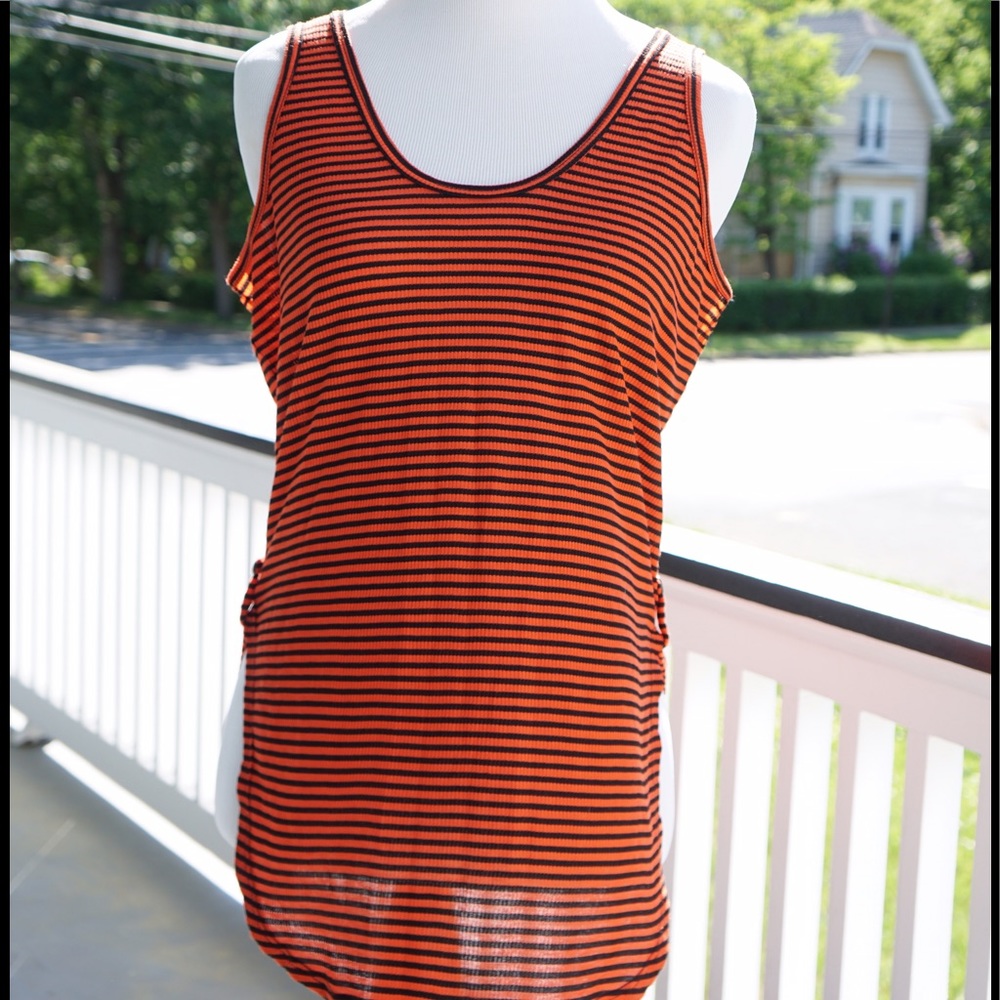 Philosophy orange and black tank top- NWT