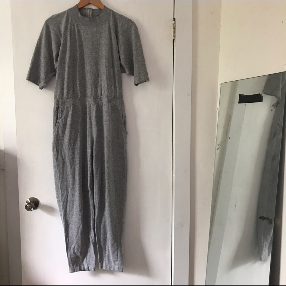 Heather grey cotton jumpsuit