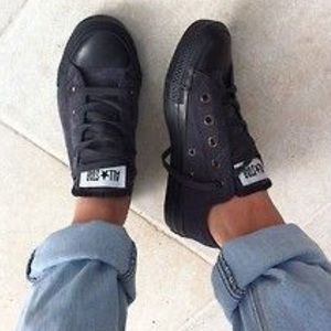 Converse sneakers. All black low-top.