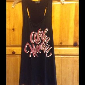 Long black/pink tunic tank top