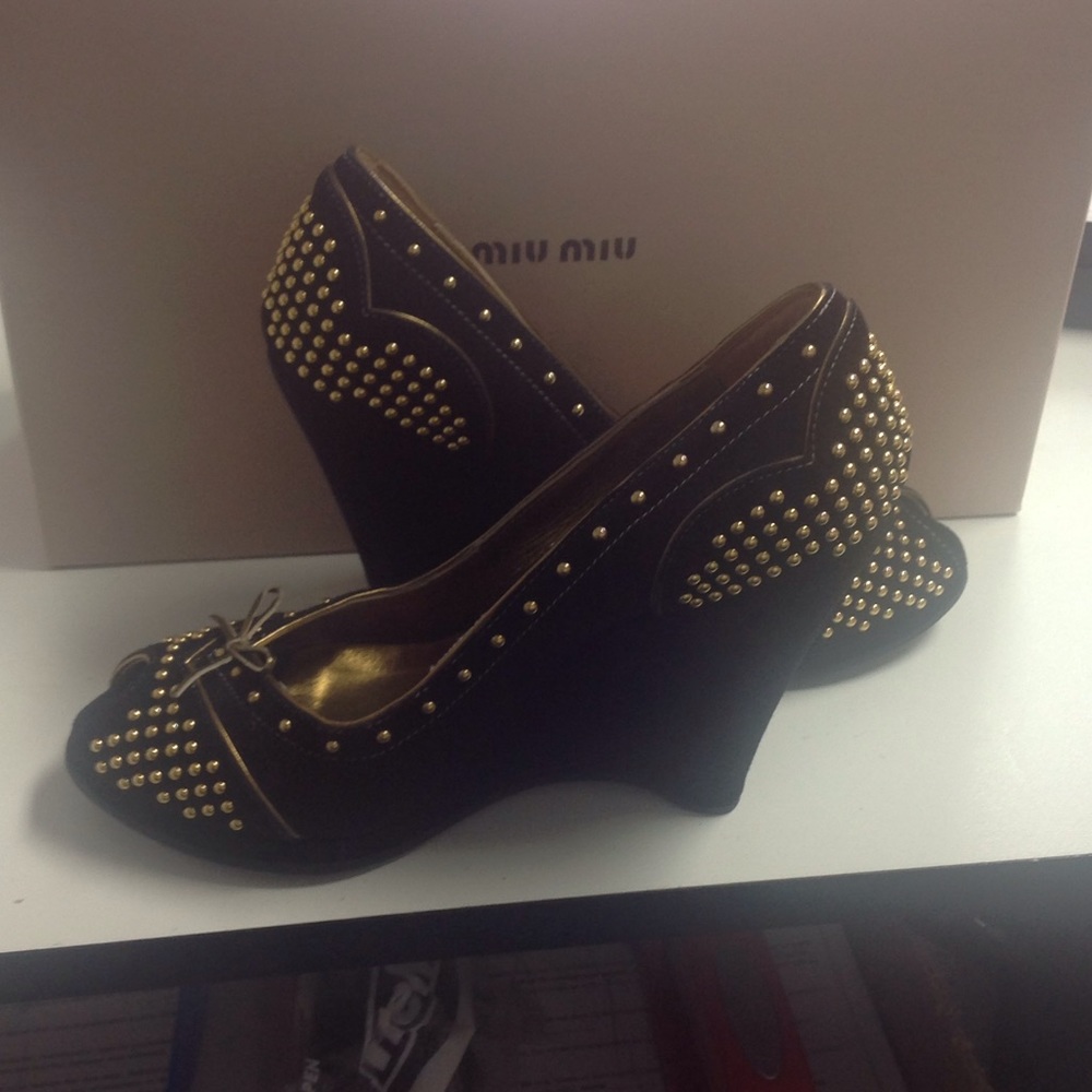 Miu Miu wedge open toe shoes