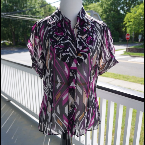 DVF- print blouse. Size 10 - Picture 1 of 2