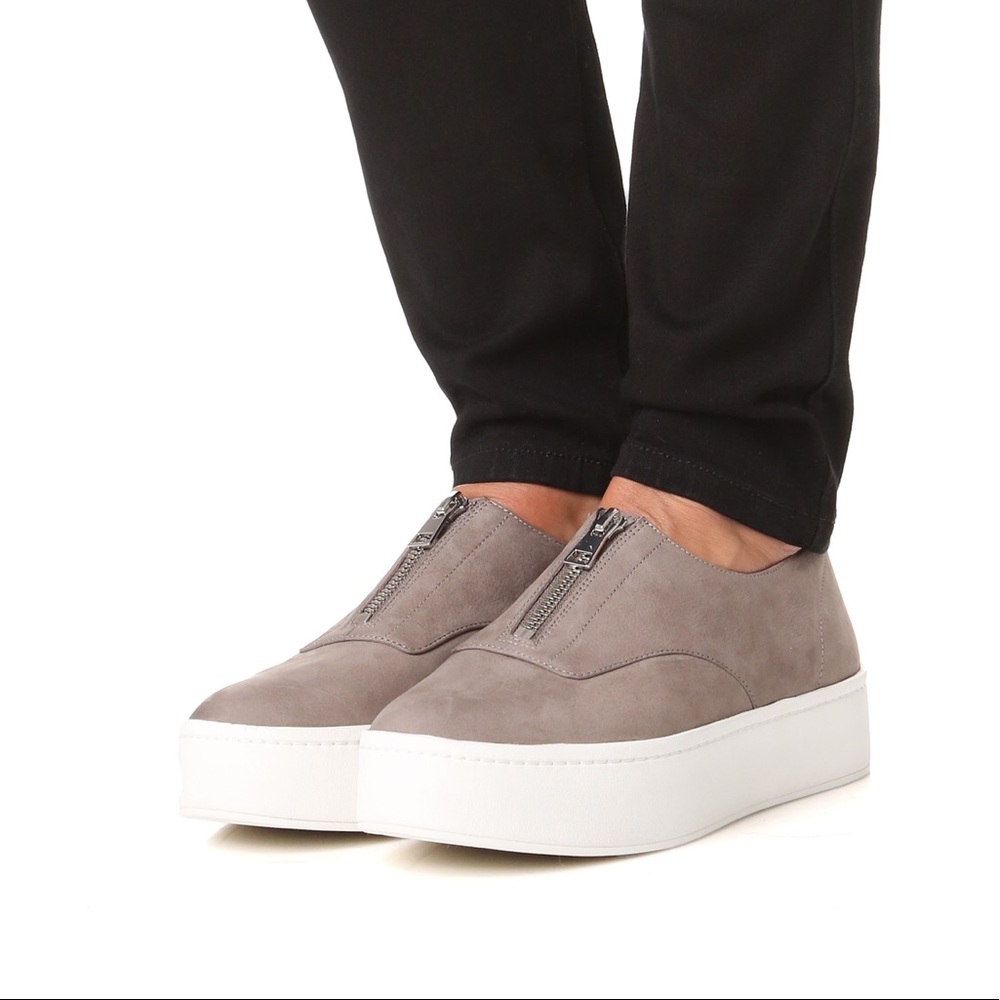 New Vince leather platform sneakers, size 8.5