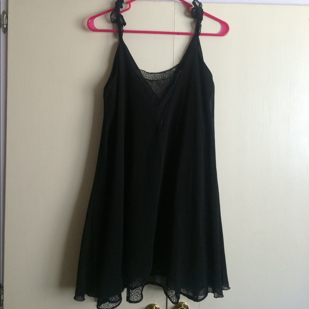 Nasty Gal Flowy Black Lace Dress