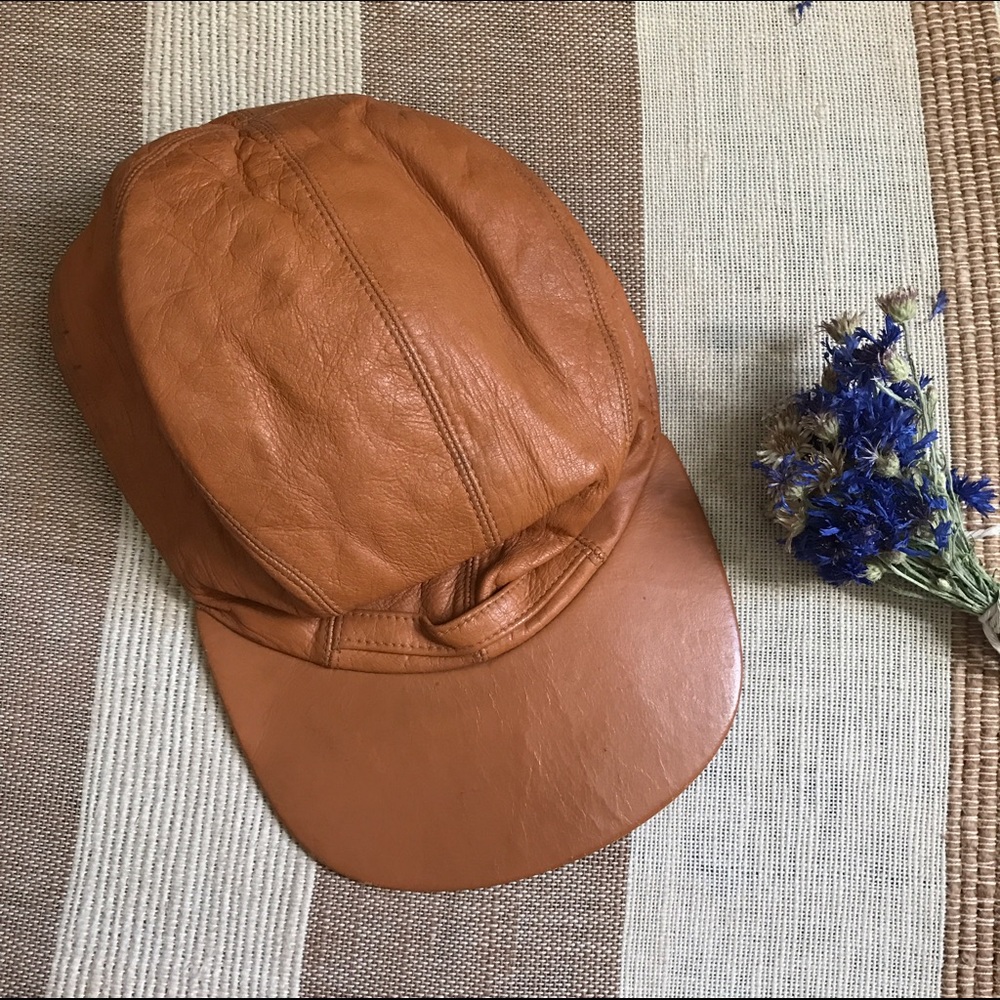 Leather ball cap