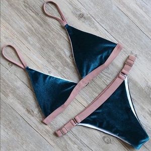 Blue velvet bathing suit