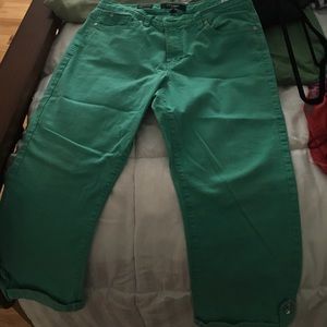 Teal Capri denim