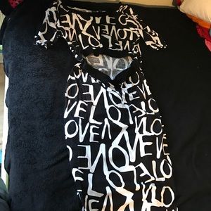 Black and white fitted dress