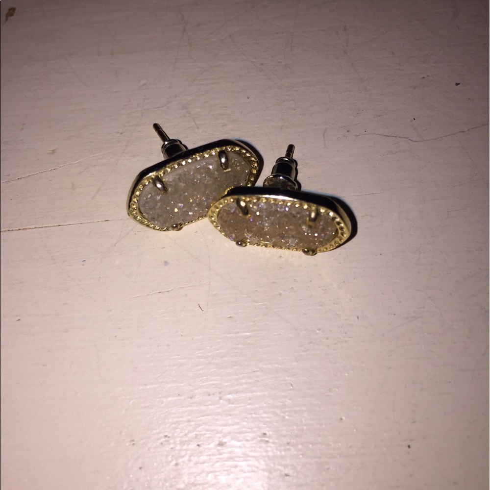 Kendra Scott Ellie stud earrings iridescent drusty