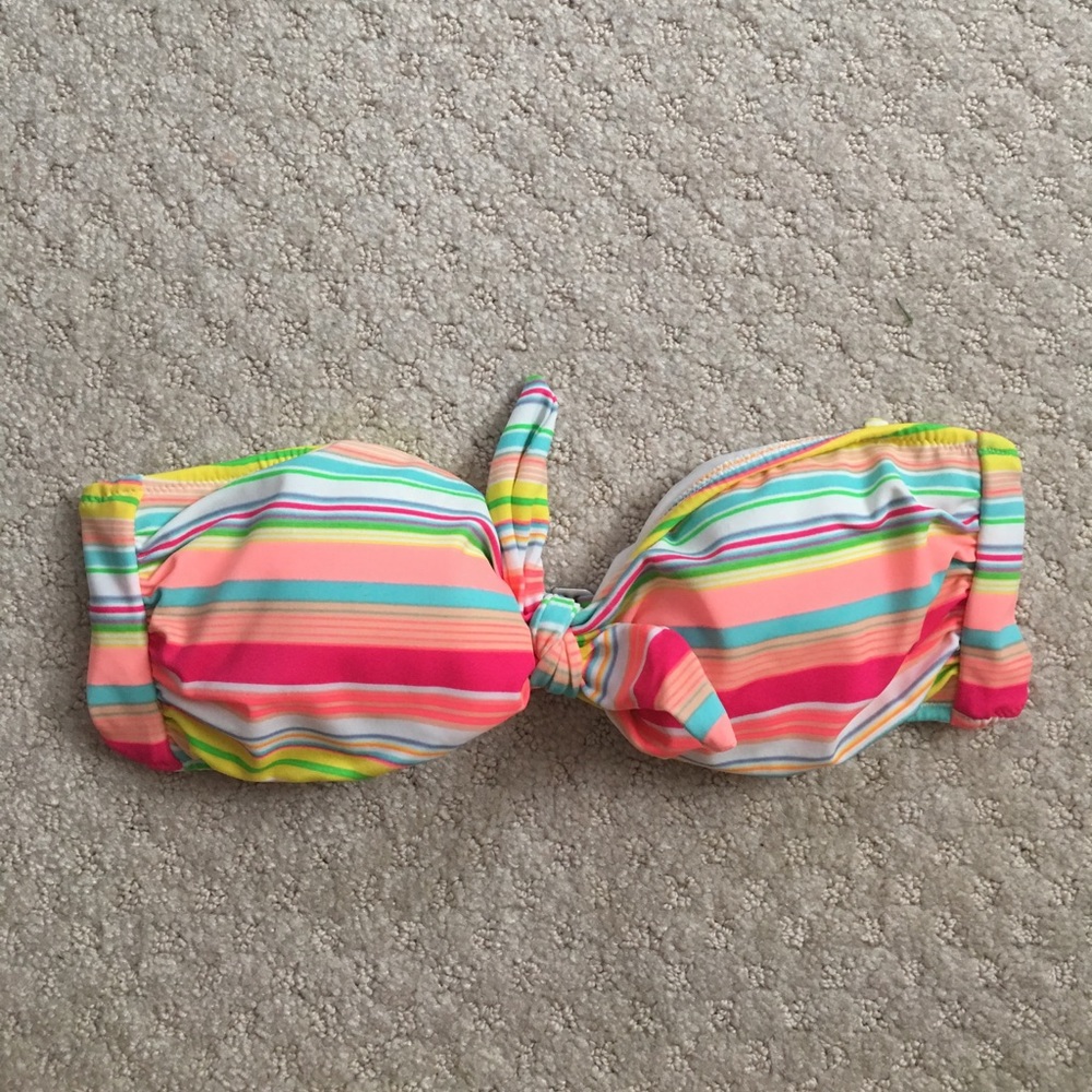 Victoria's Secret striped bandeau bikini top