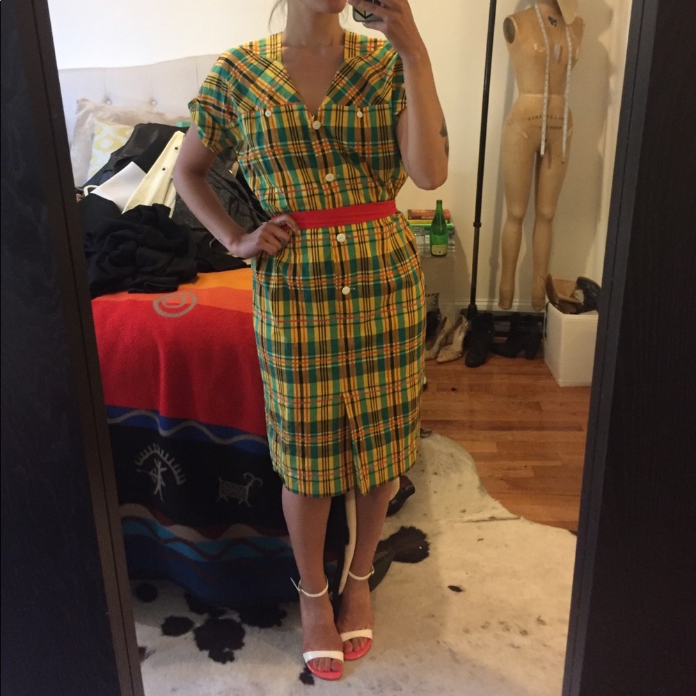 📚Vintage Plaid Workwear Dress📚