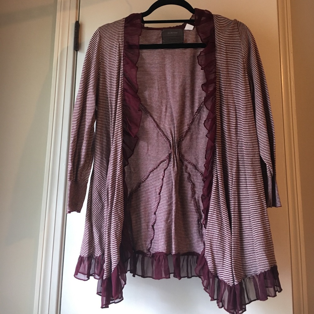 Maroon striped cardigan