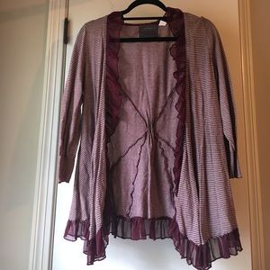 Maroon striped cardigan