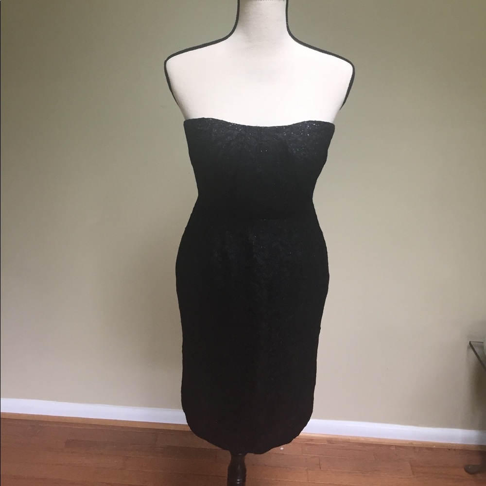 J.Crew Black Tinsel Lace Cocktail Dress Size 0