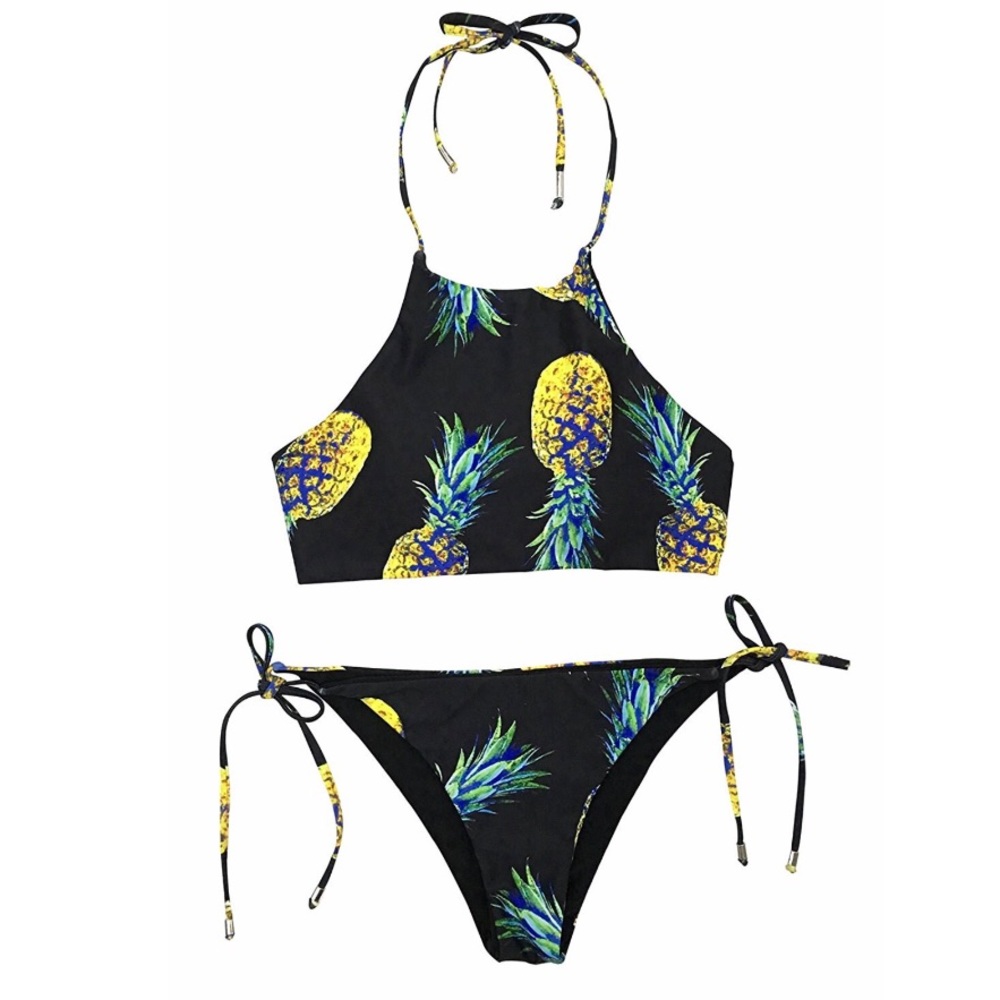 Pineapple halter top bathing suit!