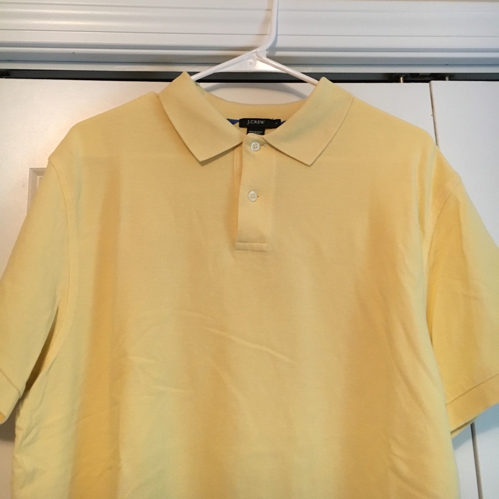 Yellow J. Crew polo shirt.