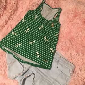 GREEN AND WHITE STRIPED TOMMY HILFIGER TANK