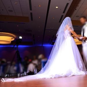 Beautiful, princess style white bridal gown.