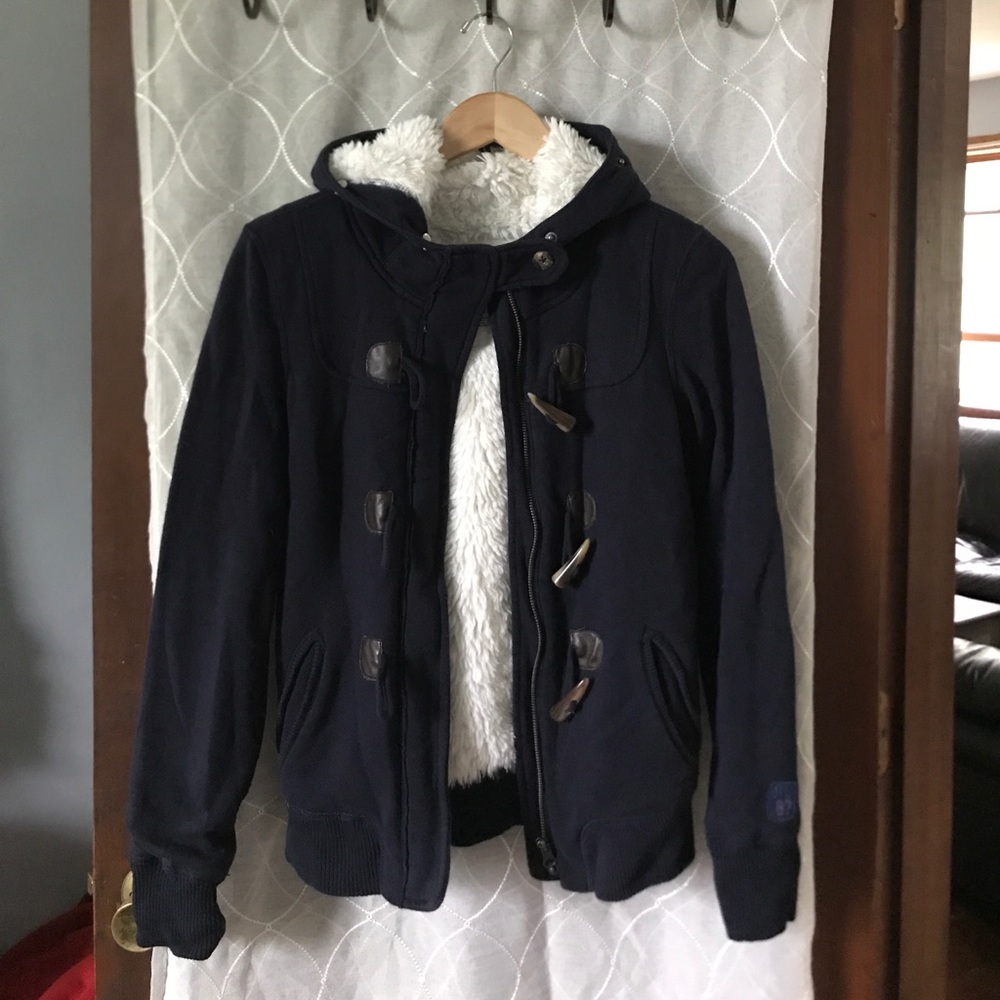 Fur lined sweatshirt/coat