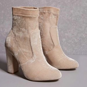 Yoki Velvet Ankle Sock Boots