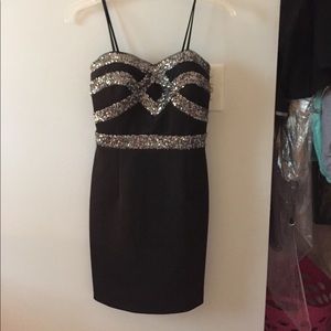 Black sequined dress
