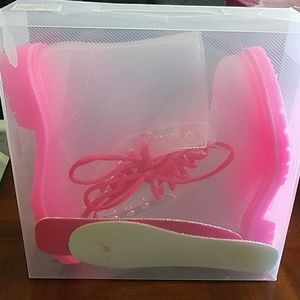 H2K PINK Transparent Rain Boots