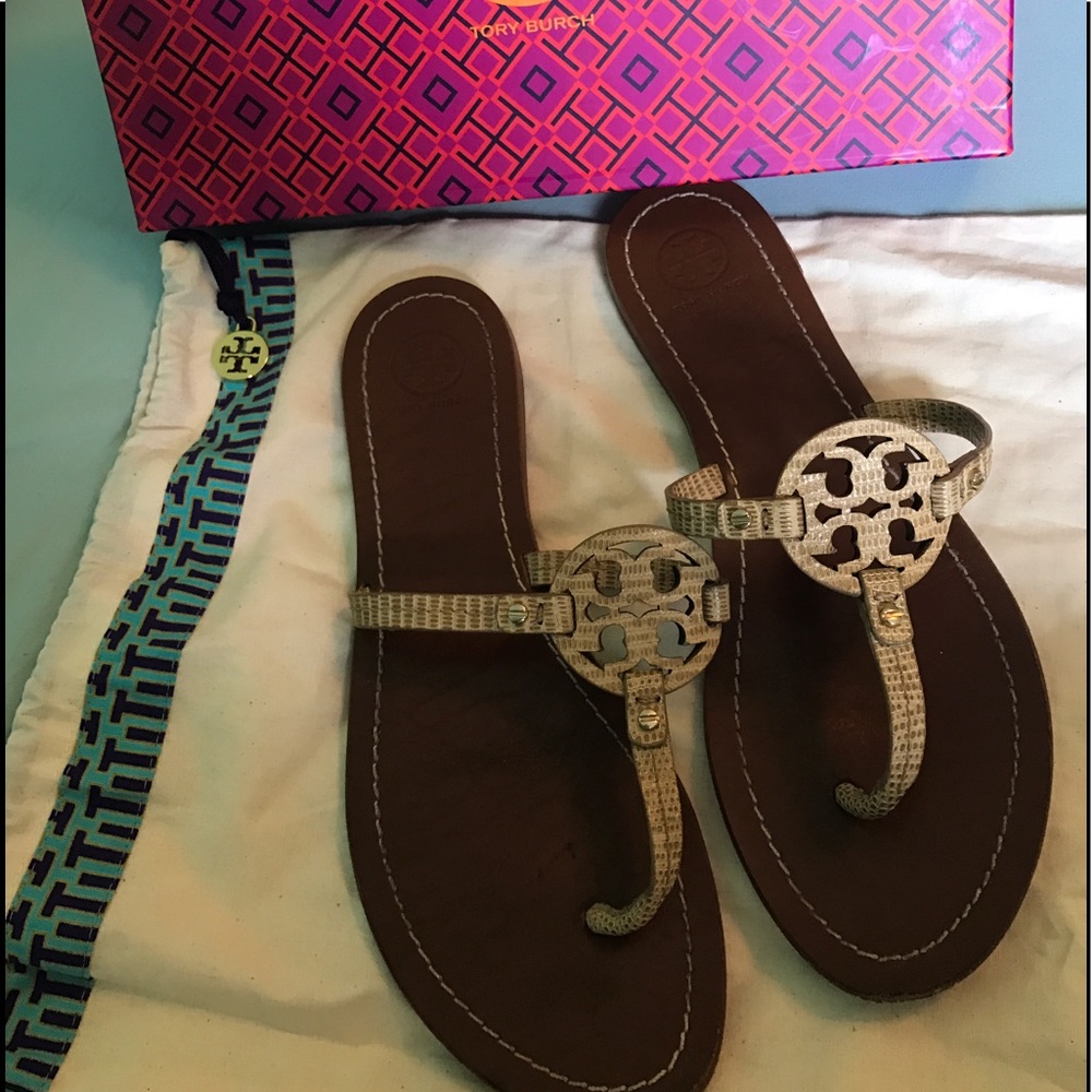 Tory Burch Mini Miller Trench Tan Sandals