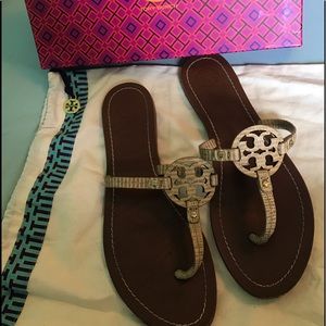 Tory Burch Mini Miller Trench Tan Sandals