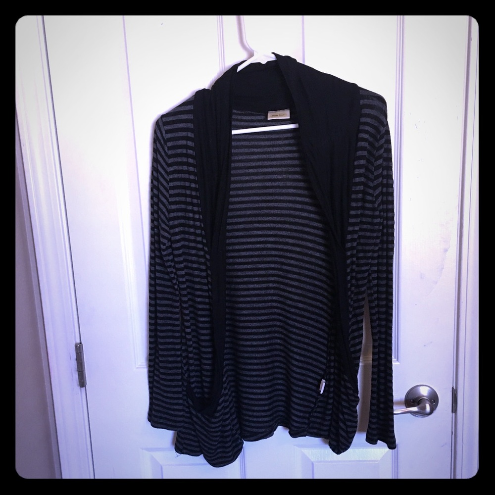 Black and gray striped sweater