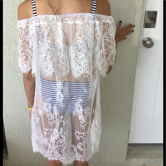 Lace Cover Up Tunic Medium Only - Picture 6 of 6