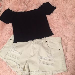 OFF WHITE F21 DENIM SHORTS