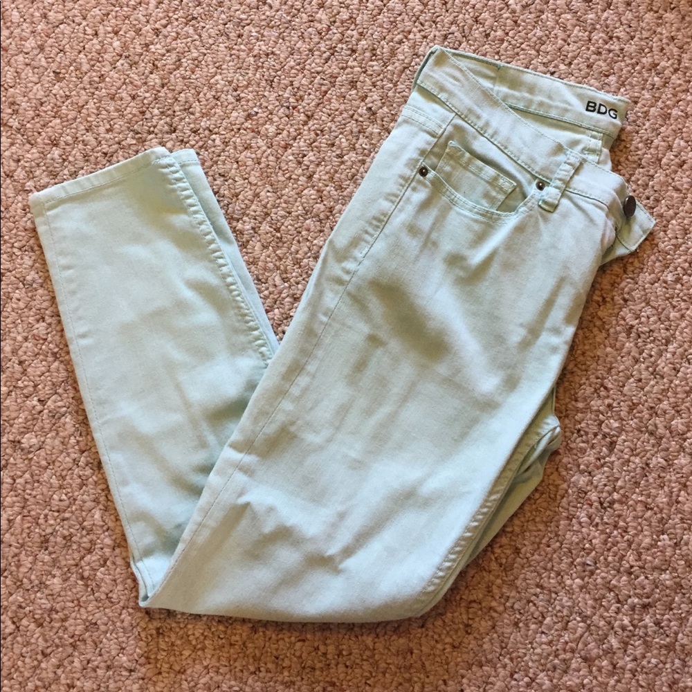 light blue/ turquoise jeans