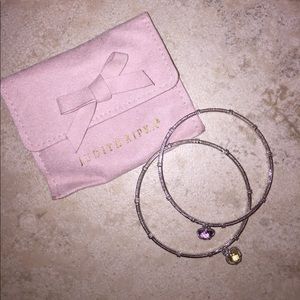 Judith Ripka Sterling Silver Heart Charm Bangles