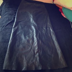 Maxi leather skirt (Hugo Buscati)