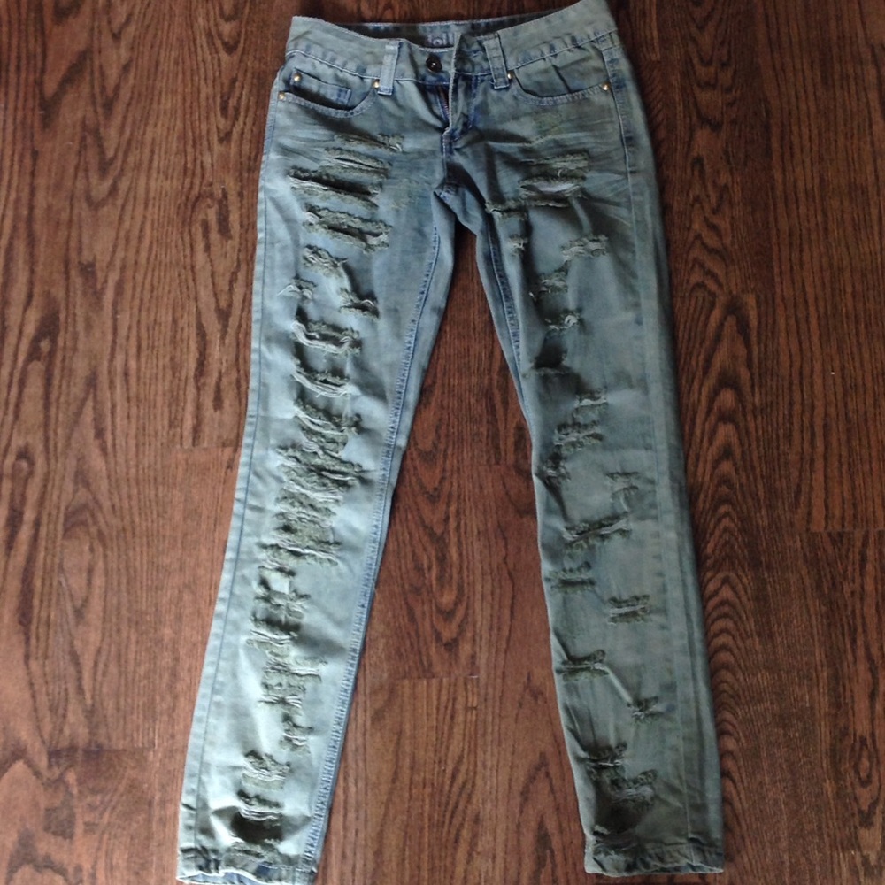 Army green size 1 cut up jeans