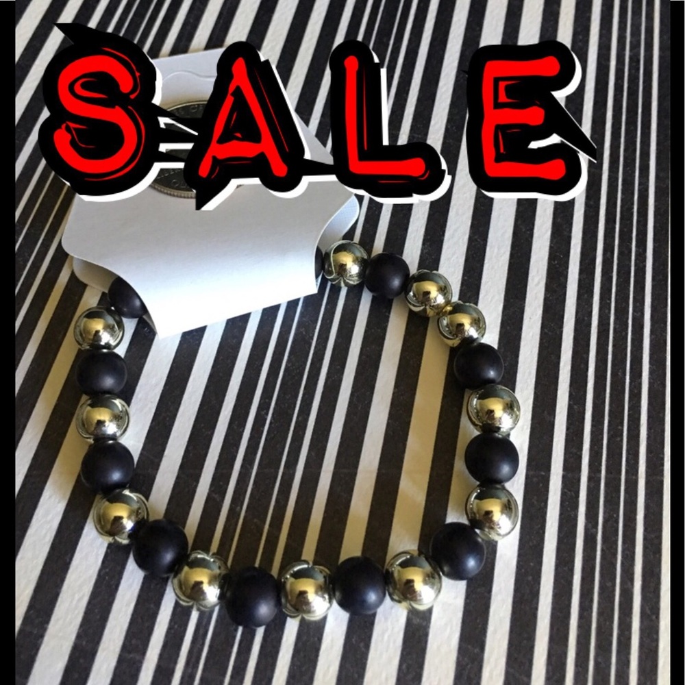 3 FOR $15.                 Black & Silver Bracelet