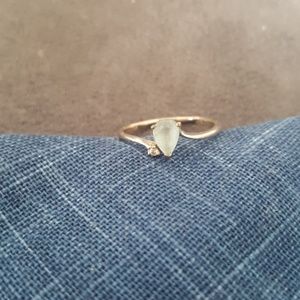 14k white gold aquamarine ring