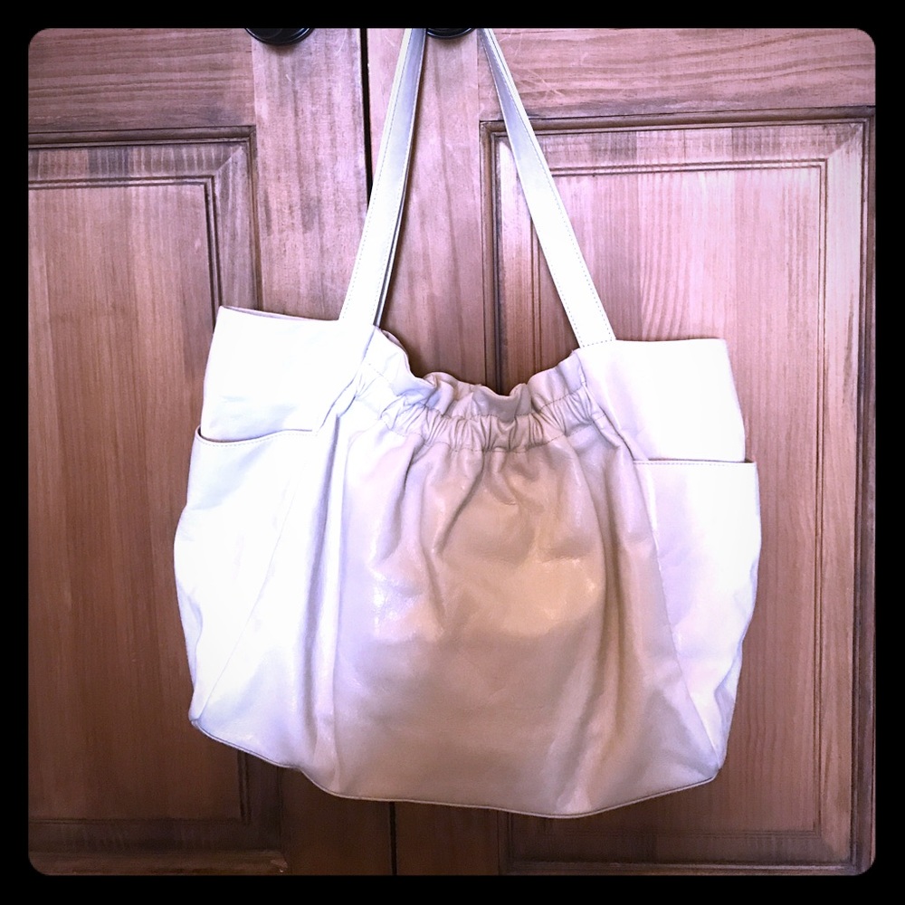 Hobo cream leather shoulder bag