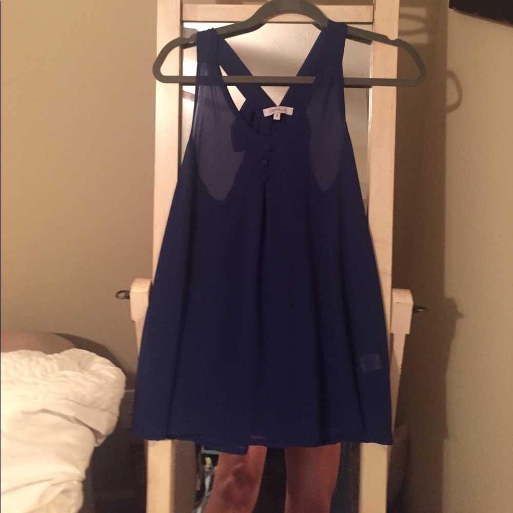 Navy Sleeveless Blouse