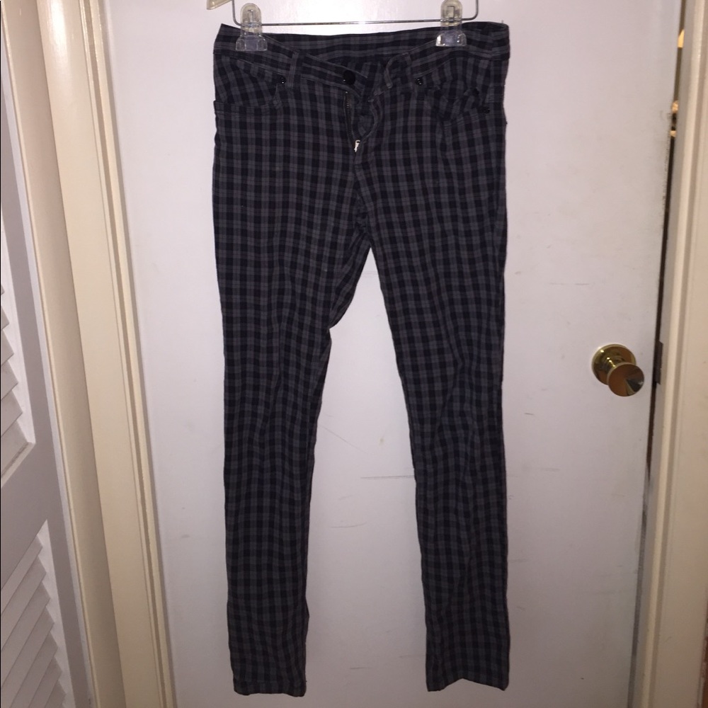 Black n' Grey Plaid Jeans