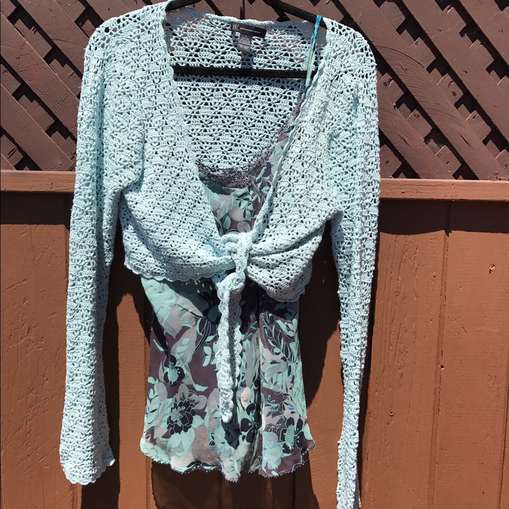 Fun - sparkly - beaded Camisole top with bolero.