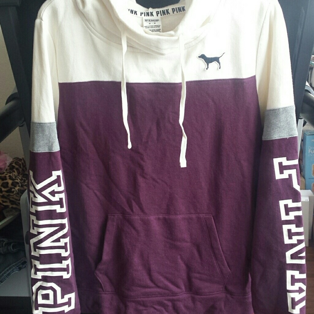 *sold*Victorias secret pink cowl neck pull over BN