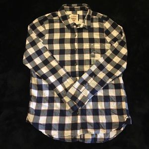 Navy and white flannel
