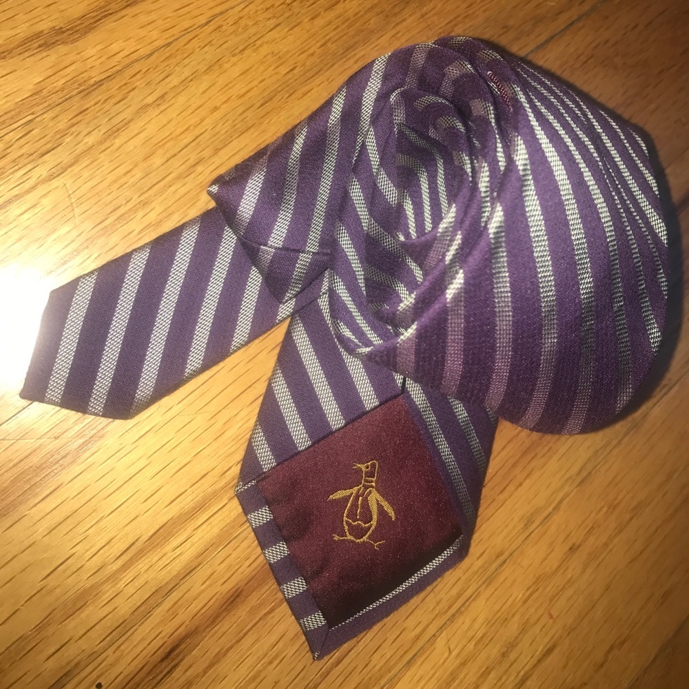 HP Original Penguin Royal Purple &Silver Men's Tie